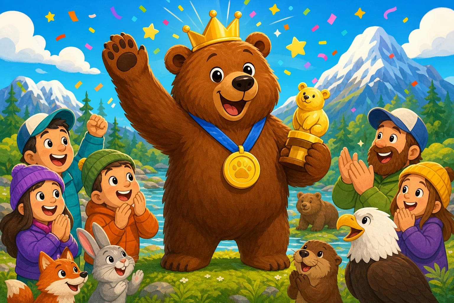 A Big Bear Named Backpack Wins!