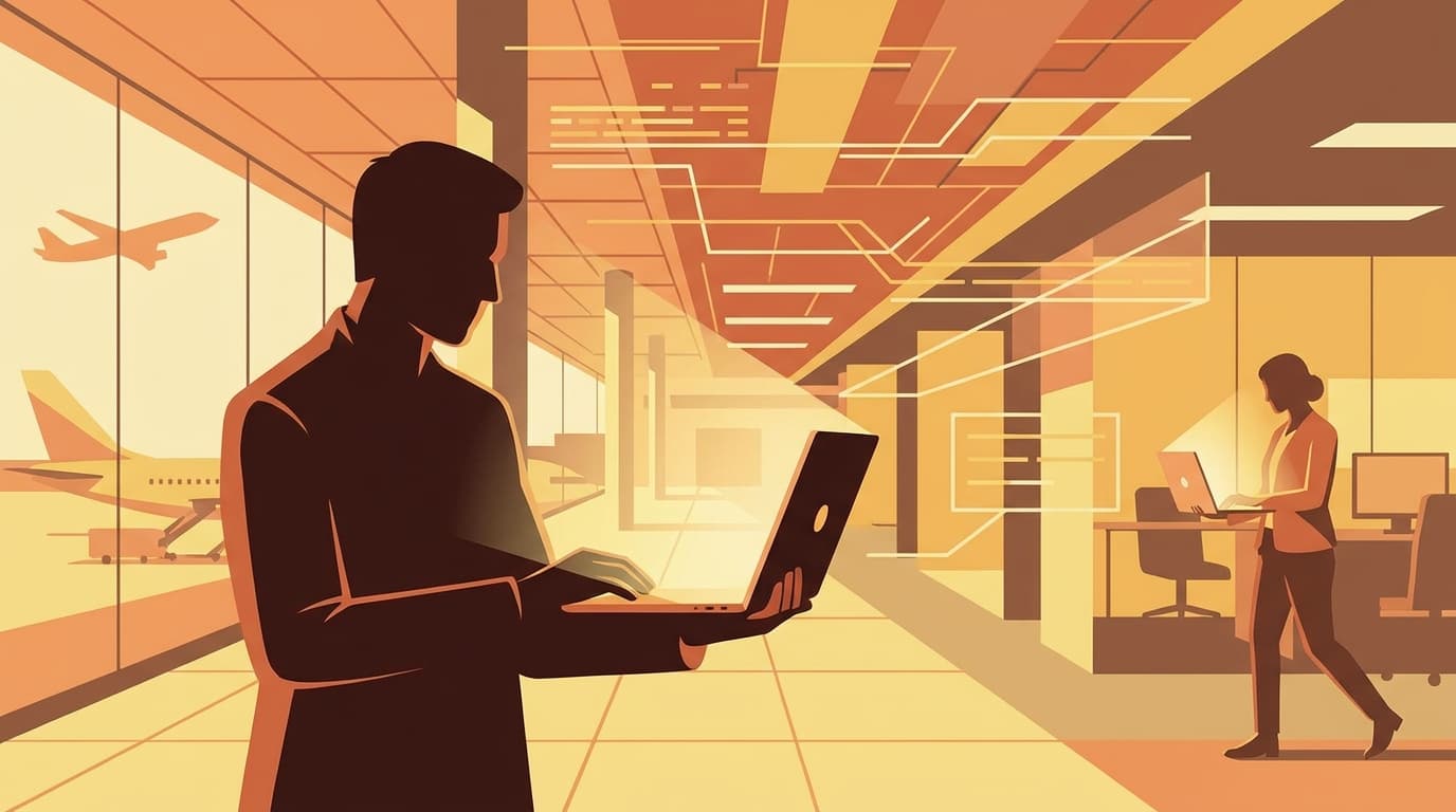 AI Coders Walk Through Airports With Laptops Half Open