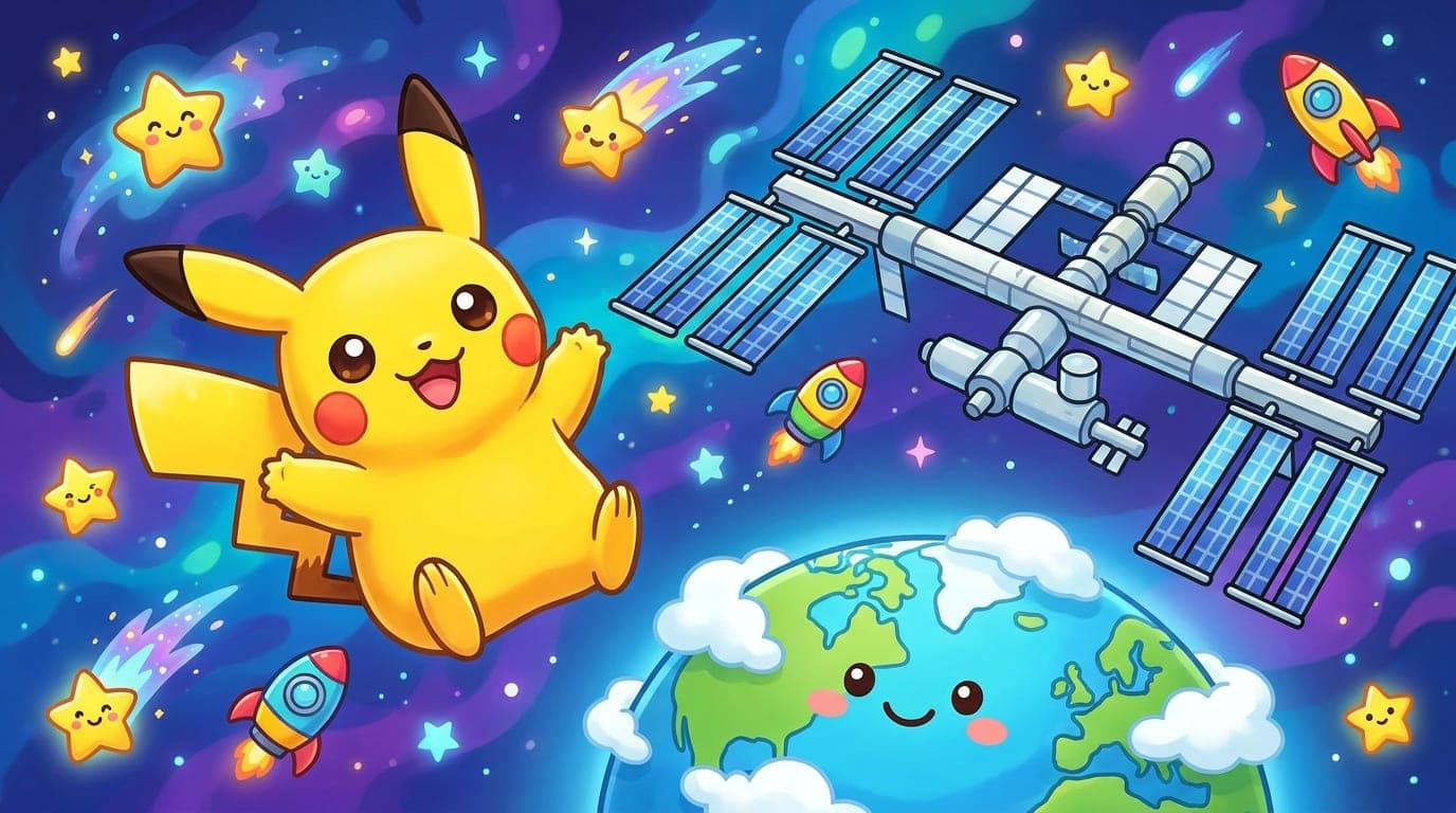 Pikachu Goes to Space on a Big Adventure!