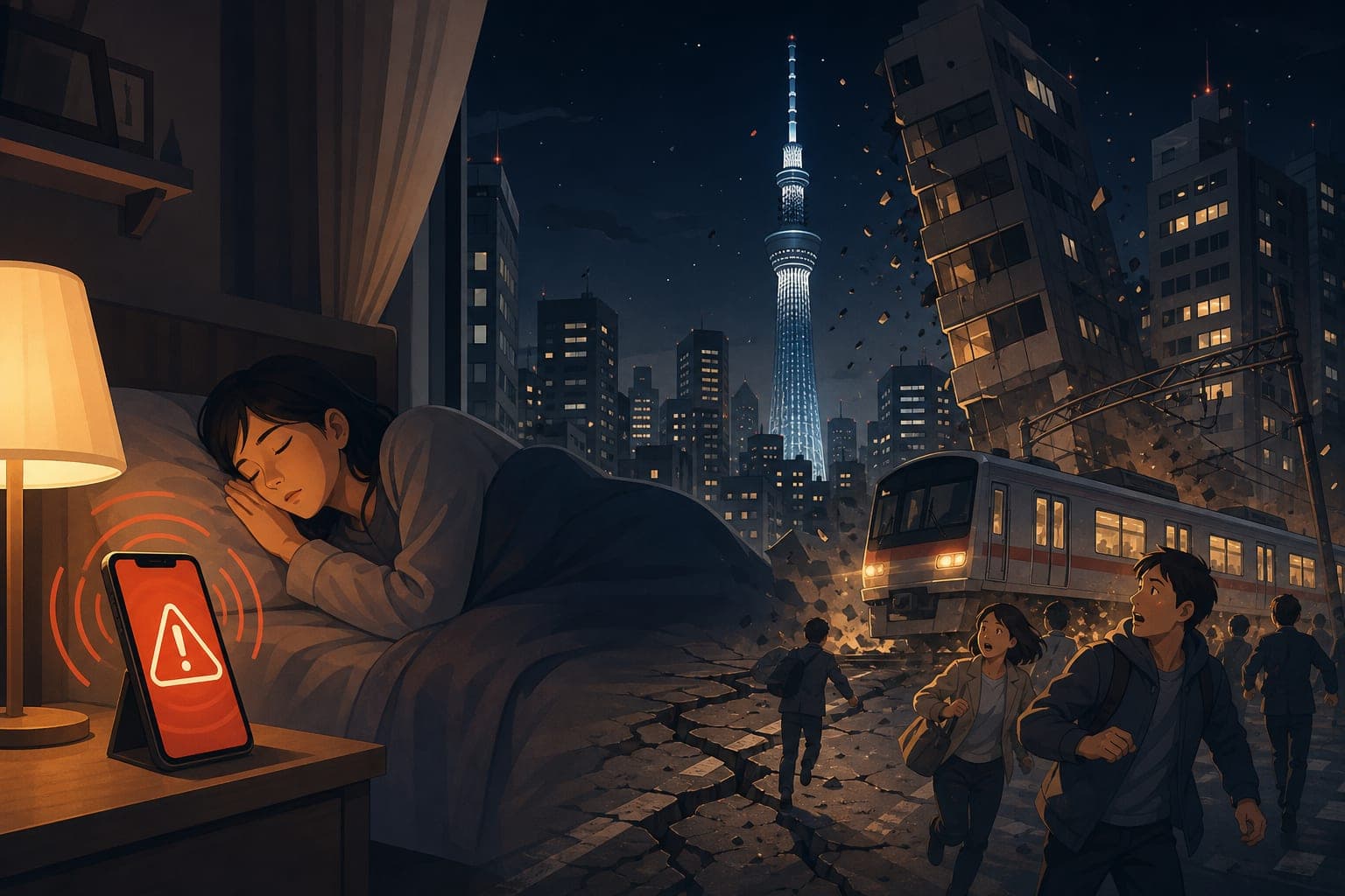 Strong Earthquake Shakes Tokyo While Millions Sleep