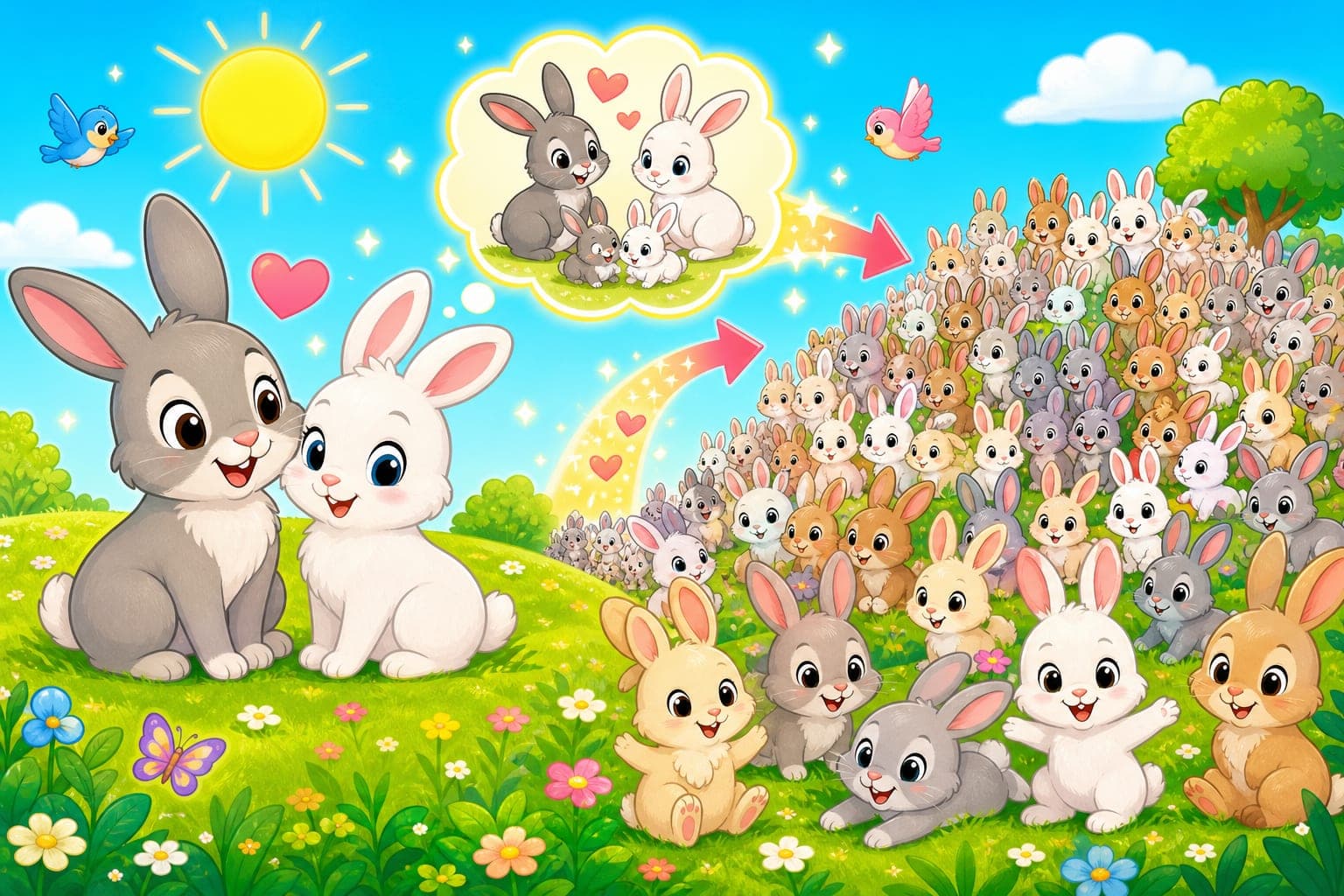 Two Rabbits Can Make a Huge Family!