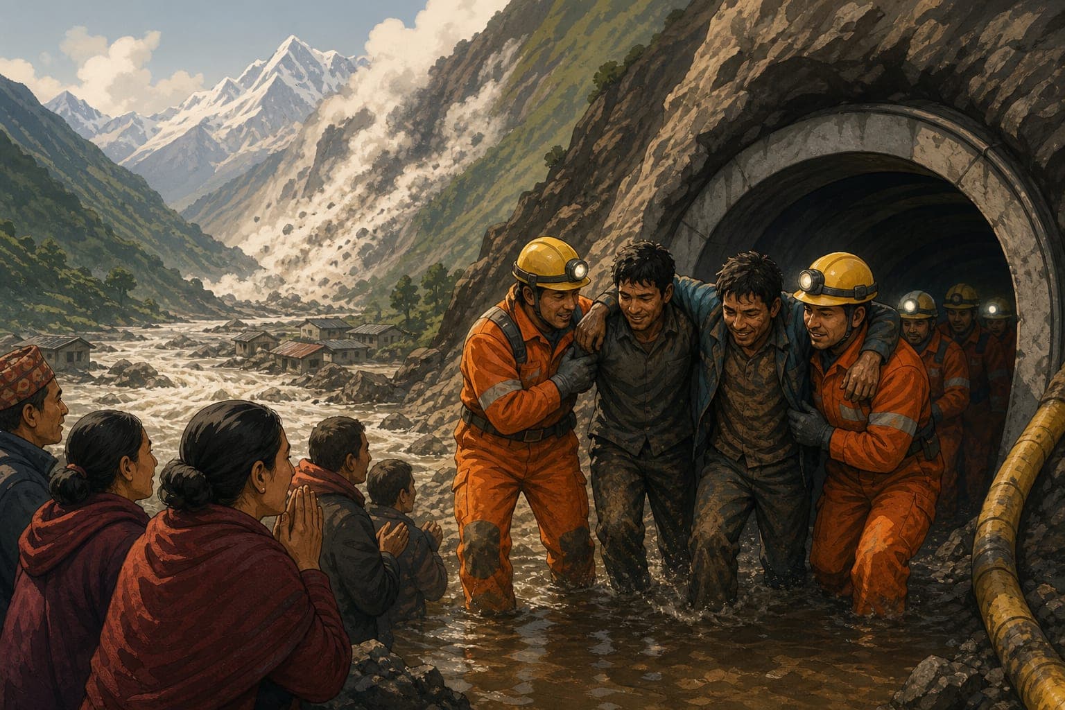 Two Workers Rescued From Nepal Tunnel After Nine Days