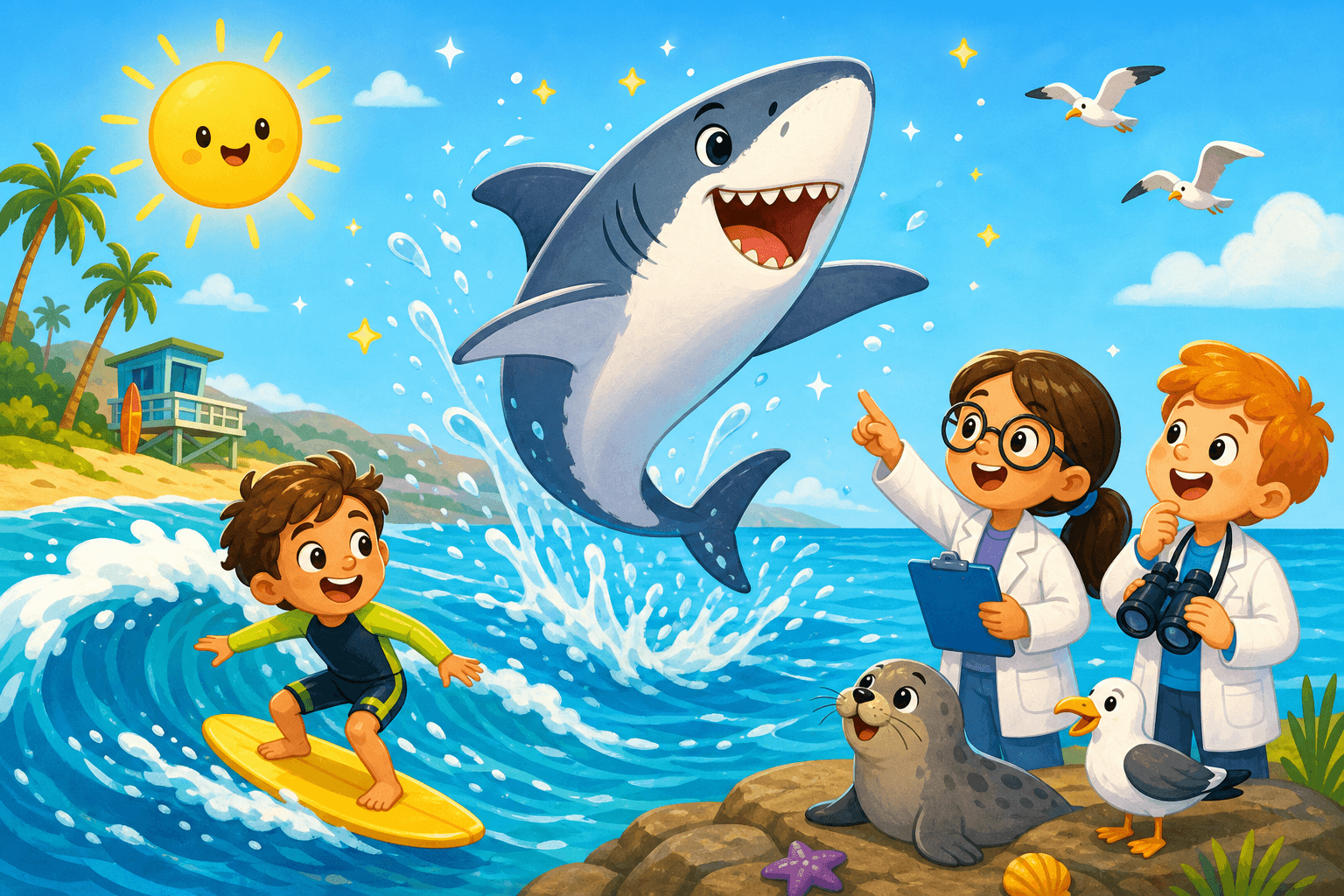 A Big Shark Jumped Out of the Water!
