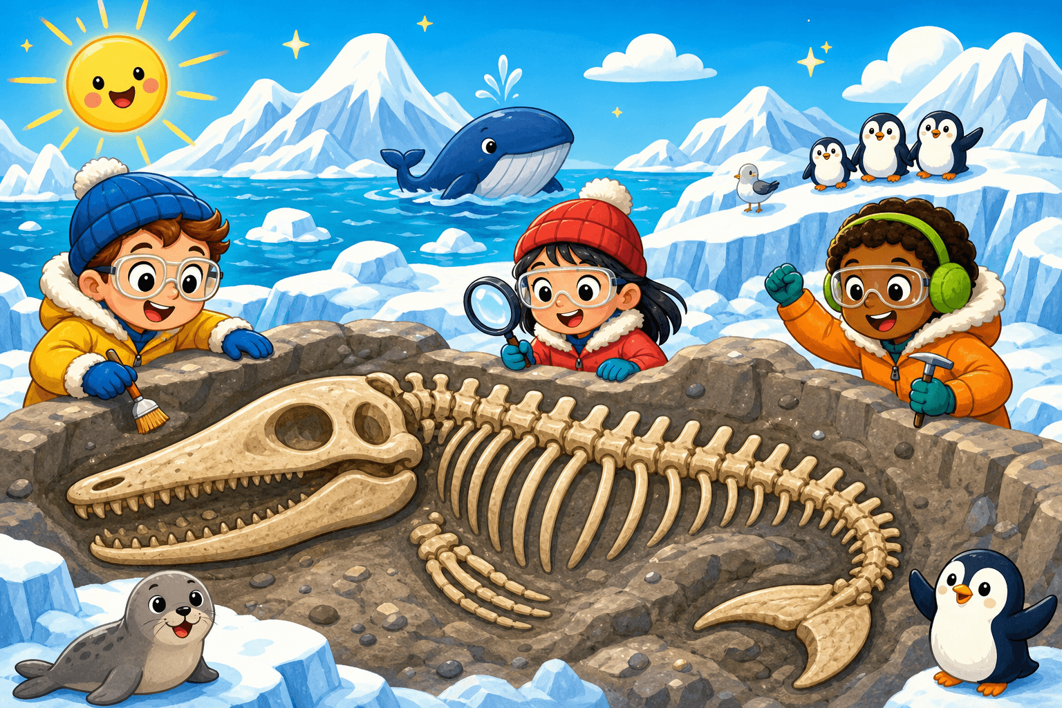 A Giant Animal Fossil Found on a Cold Island!