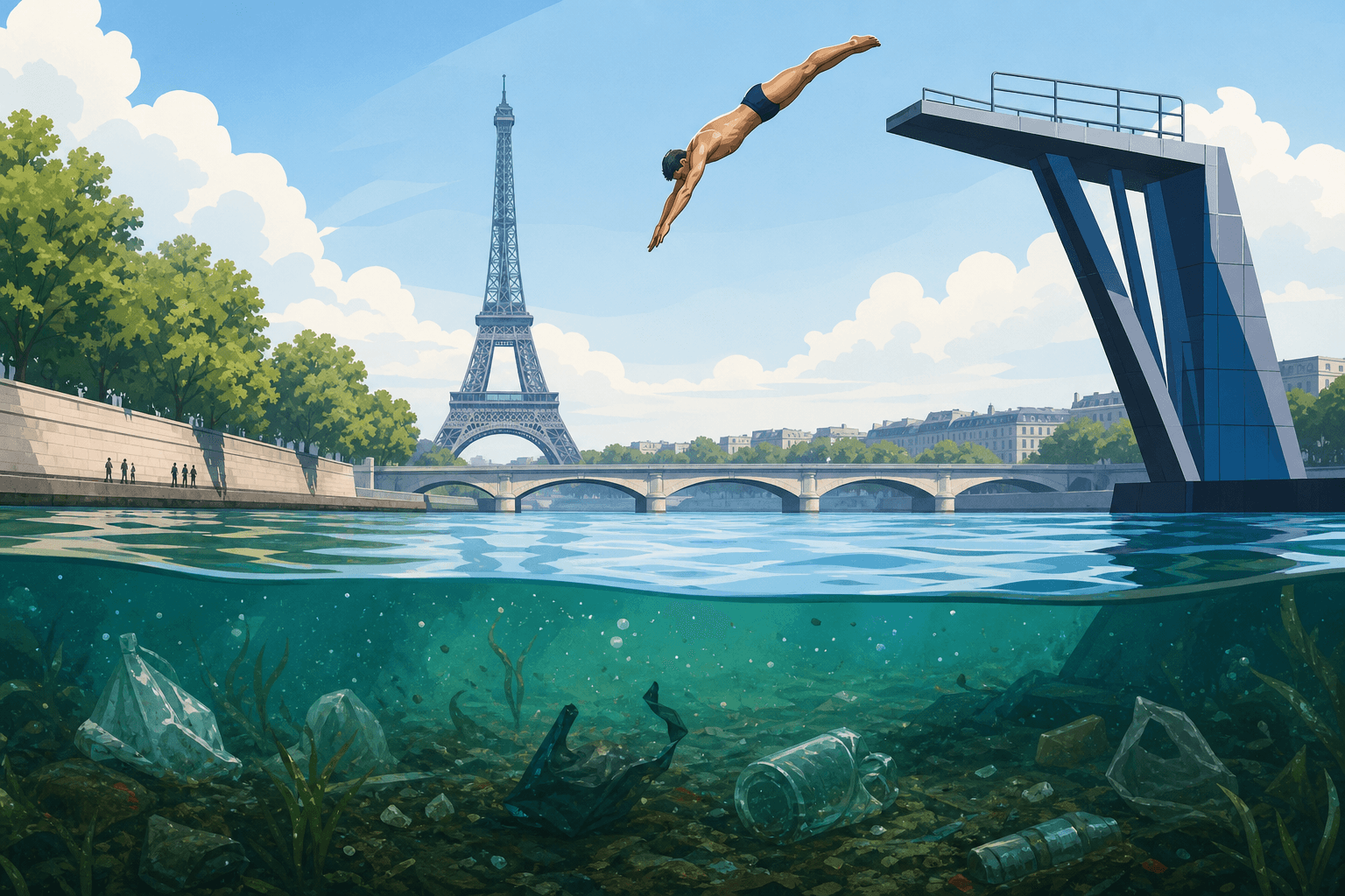 High Divers Test the Seine: Can Paris Keep Its River Clean?