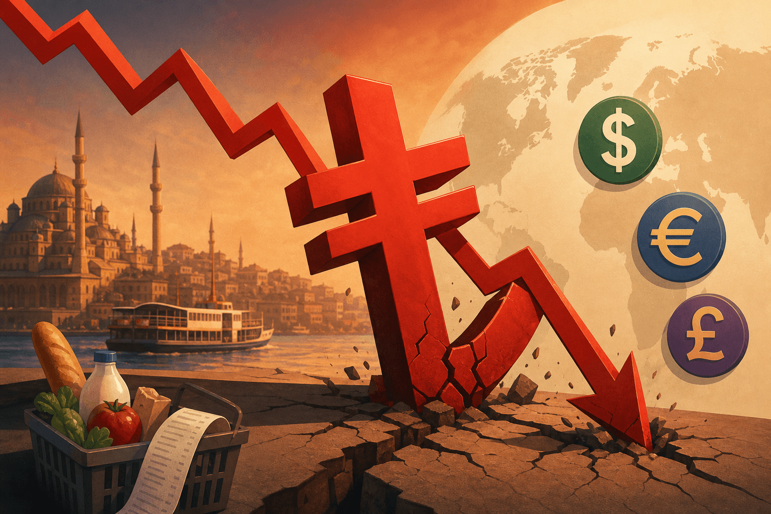 Turkish Lira Keeps Falling to Record Lows Against Major Currencies