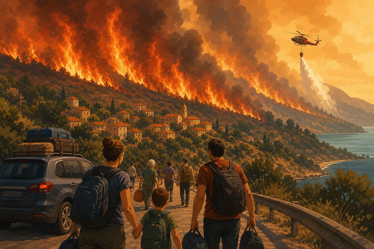 Wildfires in France and Spain Force Hundreds of Thousands to Flee