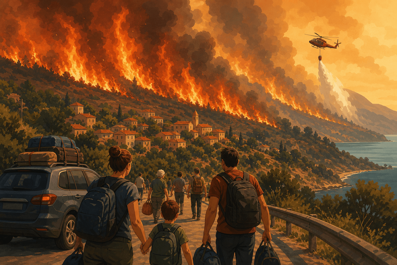 Wildfires in France and Spain Force Hundreds of Thousands to Flee