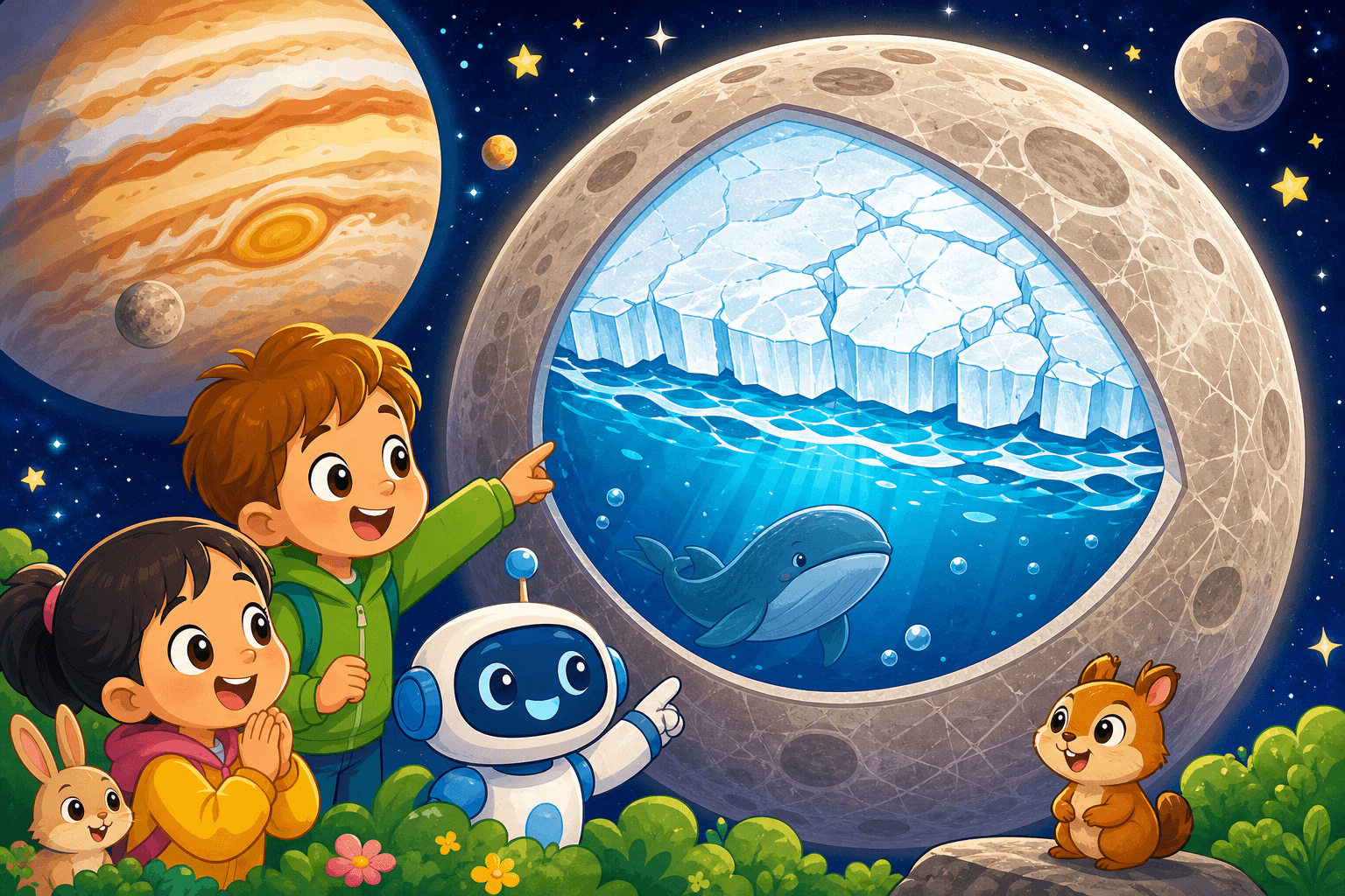 A Giant Moon Hides a Big Ocean!