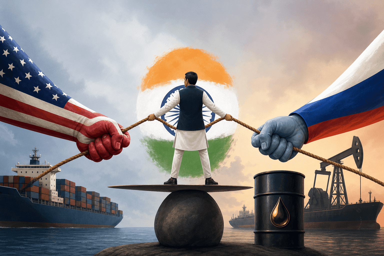 India Caught Between US Tariff Threats and Russian Oil Dependency