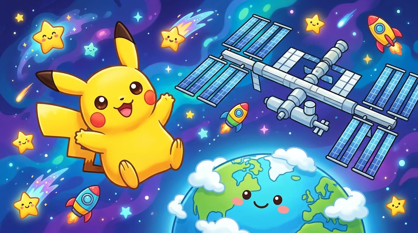Pikachu Goes to Space on a Big Adventure!