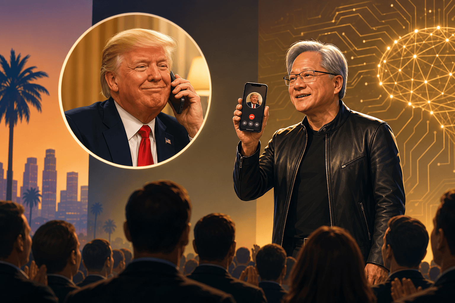 Trump Calls Nvidia CEO on Stage in Surprise AI Moment