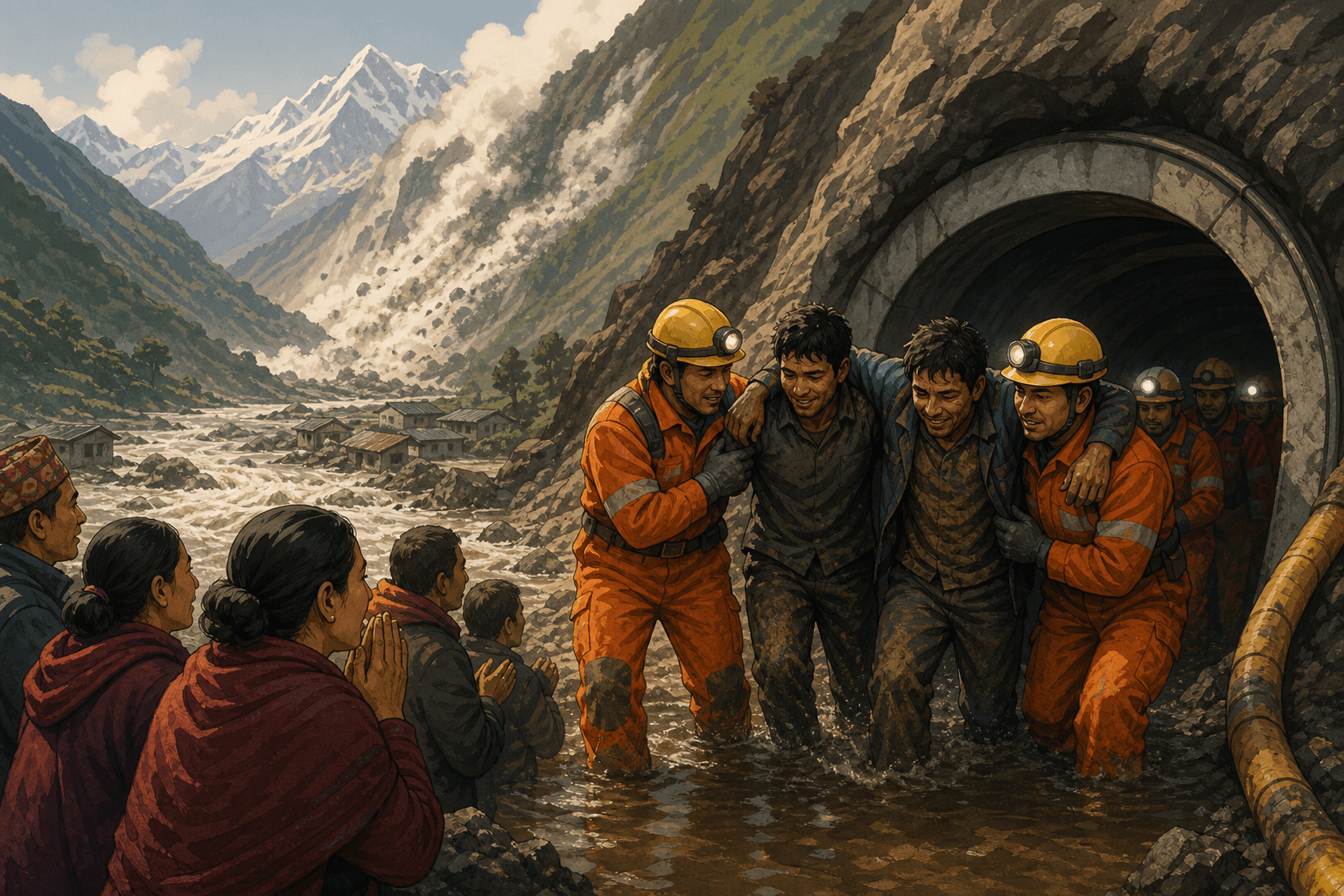 Two Workers Rescued From Nepal Tunnel After Nine Days